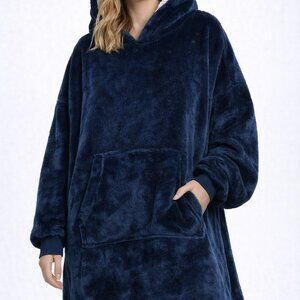 Livergy Esmara Plush Wearable Blanket Hoodie Ultra Soft Fleece Lounger Sz. S/M